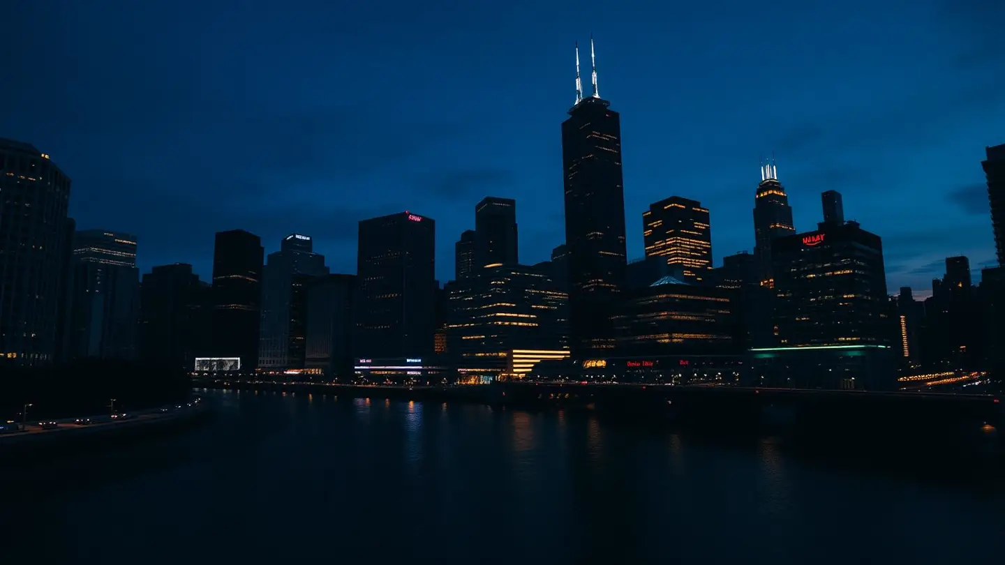 Chicago skyline and river architecture at dusk, representing cannabis CPA and accounting services in Chicago, Illinois